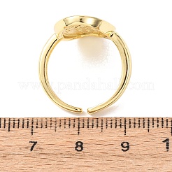 Bagues ouvertes réglables en laiton avec micro pavé de zircones cubiques pour femmes&nbsp;RJEW-K264-06G