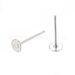 Anlaufgeschützte Ohrstecker-Beschläge aus Edelstahl 304&nbsp;A-STAS-D448-088P-4mm
