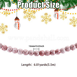 Ornements de Noël suspendus en perles rondes en bois&nbsp;HJEW-CA00081