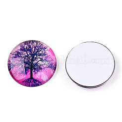 Halbrund / Dom Baummuster Glas flatback BlumeCabochons für DIY-Projekte&nbsp;LS-GGLA-Q037-25mm-M28-07