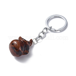 Obsidiana caoba natural llaveros&nbsp;KEYC-P011-04P-01