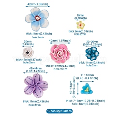 50 pz 5 stili fatti a mano in argilla polimerica 3d fiore plumeria perline&nbsp;CLAY-TA0001-14