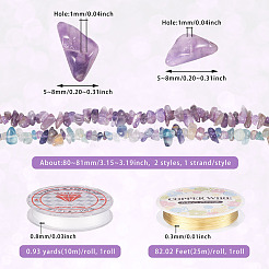 Stränge aus natürlichen Fluorit- und Amethyst-Chip-Perlen&nbsp;G-TA0002-43