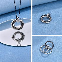 201 colgantes de anillos entrelazados de acero inoxidable&nbsp;STAS-SZ0002-61C