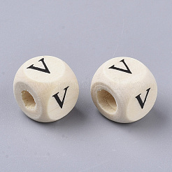 Bedruckte Naturholzperlen&nbsp;WOOD-T026-001V