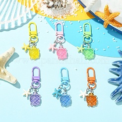 6 pendentif décoratif lumineux en résine en forme de tortue&nbsp;HJEW-YW00192