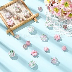 21pcs 7 Arten handgemachte Bunte Malerei-Perlen&nbsp;LAMP-CJ0003-06