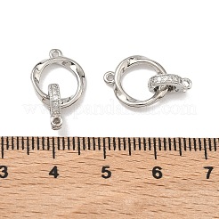 Messing Micro Pave klare Zirkonia Falte über Verschlüsse&nbsp;KK-B170-06P