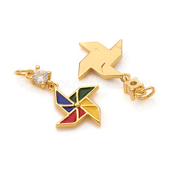 Pendentifs avec zircon cubiques à micro-pavés en laiton&nbsp;KK-I672-25G