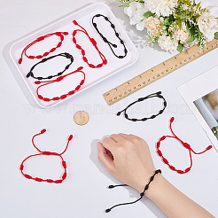 10 bracciale intrecciato in nylon e poliestere di 2 colori per donna e uomo&nbsp;BJEW-SC0001-81