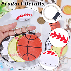 5 portachiavi in pelle PU con tema sportivo in 5 stili&nbsp;KEYC-CL0001-31