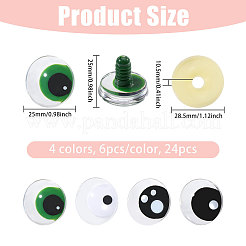 24 Stück 4 Farben Kunststoff-Bastelaugen&nbsp;DIY-CA0007-85