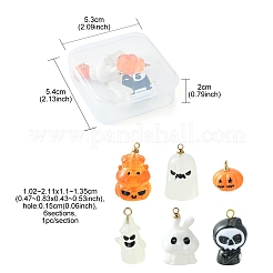 Pendenti in resina opaca di halloween 6 pz 6 stili&nbsp;RESI-FS0001-34