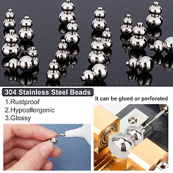 18 Stück 3 Stil 304 Edelstahlperlen&nbsp;STAS-UN0026-67