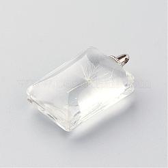Rechteck-Legierung Glas-Anhänger&nbsp;GLAA-Q047-18x25-01P