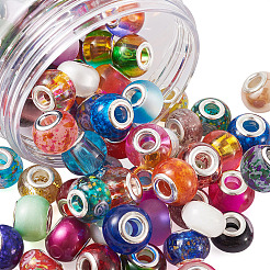 Handgemachte Bunte Malerei europäische große Lochperlen und Glas europäische Perlen&nbsp;LPDL-TA0001-01S