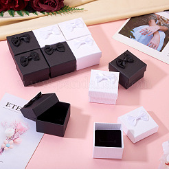 12 Stück 2 Farben quadratische Aufbewahrungsboxen für Ringe aus Kartonpapier&nbsp;CON-TA0001-23