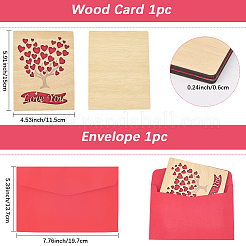 Valentinstag-Grußkarten aus Holz&nbsp;DIY-CP0011-91C