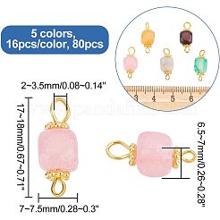 80 Stück 5-farbige natürliche Achat-Anschluss-Charms&nbsp;FIND-HY0001-39
