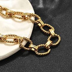 Ovale Gliederkettenarmbänder aus 304 Edelstahl für Damen&nbsp;BJEW-R021-09G
