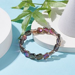 Bracelet extensible en perles de verre rectangle pour femme&nbsp;BJEW-JB08102
