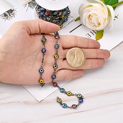 Tondo lampwork Brass Eye male catenine piatti fatti a mano&nbsp;CHC-P002-01B