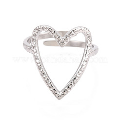 Anello polsino a forma di cuore in acciaio inossidabile 304 anti-ossidazione&nbsp;LS-RJEW-N038-123P