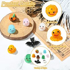9 Stück 9 Stile Halloween Themen handgemachte Bunte Malerei Perlen&nbsp;LAMP-CJ0002-62