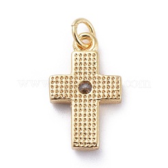 Circonita cúbica pequeños encantos de cruz&nbsp;KK-G363-03G-03
