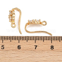 Ganchos para pendientes con forma de lágrima de circonita cúbica transparente y micropavé de latón&nbsp;KK-A274-11G