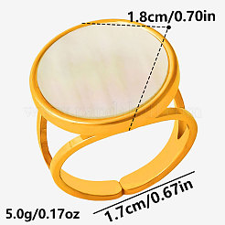 Anelli aperti in acciaio inossidabile 304 con conchiglia naturale per donna&nbsp;GL7761-3