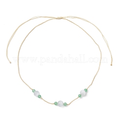 Runde natürliche malaysia jade & katze auge perlen halskette & armband & baumeln ohrring sets&nbsp;SJEW-JS01334