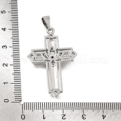 Messing Micro Pave blau Zirkonia Anhänger&nbsp;CU-CBA4BAF-02P