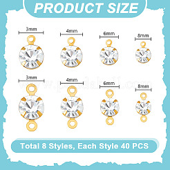 DIY flache runde Messing Strass Verbinder Charms & Anhänger Schmuckherstellung Zubehör Kits&nbsp;DIY-GA0001-69G