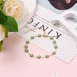 Daisy Link Chain Halsketten & Armbänder Schmuck Sets&nbsp;SJEW-JS01138-02