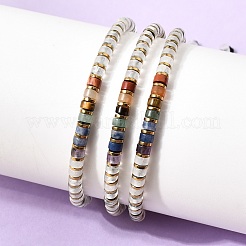 Bracelets ajustables unisexes en cristal de quartz naturel et perles d'hématite non magnétique&nbsp;BJEW-K251-09V