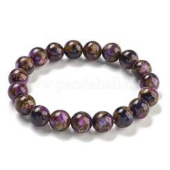 Runde synthetische goldene Clinquant-Stein-Stretch-Armbänder&nbsp;G-P549-02A