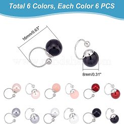 36 Stück 6 Farben Acryl Perlen Manschette Ohrringe&nbsp;EJEW-UN0002-15