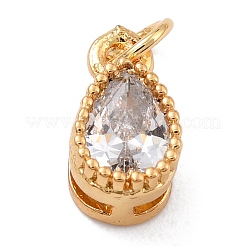 Véritables breloques en zircone cubique incrustée de laiton plaqué 18k or véritable&nbsp;ZIRC-L100-077G-01