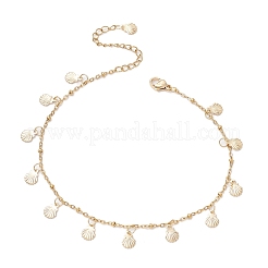 Sommerstrand 304 Edelstahl Muschelförmige Charm Fußkettchen für Frauen&nbsp;AJEW-AN00658