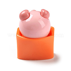 Undurchsichtige Decoden-Cabochons aus süßem Schweinchen-Lebensmittelimitat&nbsp;LS-CRES-M016-01B