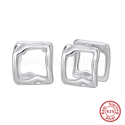 925 quadratische Ohrstecker aus Sterlingsilber&nbsp;EJEW-H167-04P