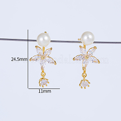 Elegante Ohrstecker aus Messing mit klarem Zirkonia&nbsp;WX5814