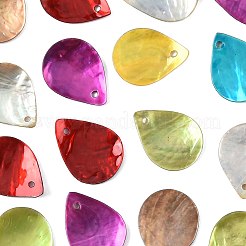 56 Stück 7 Farben sprühlackierte natürliche Akoya-Muschel-Anhänger&nbsp;BSHE-FS0001-09