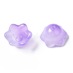Perle di vetro verniciate a spruzzo bicolore trasparenti&nbsp;GLAA-Q089-002B-004