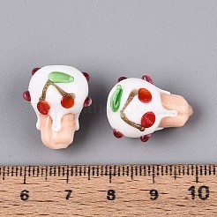 Cuentas irregulares hechas a mano hechas con lampwork&nbsp;LAMP-T022-06F