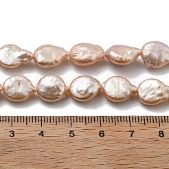 Fili di perle di perline keshi barocche naturali&nbsp;PEAR-P064-08F-05D