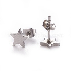 Orecchini a bottone in acciaio inossidabile 304 anti-ossidazione&nbsp;EJEW-F227-12P