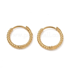Pendientes de aro pequeños de acero inoxidable 304 con textura retorcida&nbsp;SA-CBA46AF-27G-02