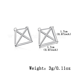 Pendientes de plata con forma de triángulo cuadrado geométrico s925&nbsp;GU8226-2